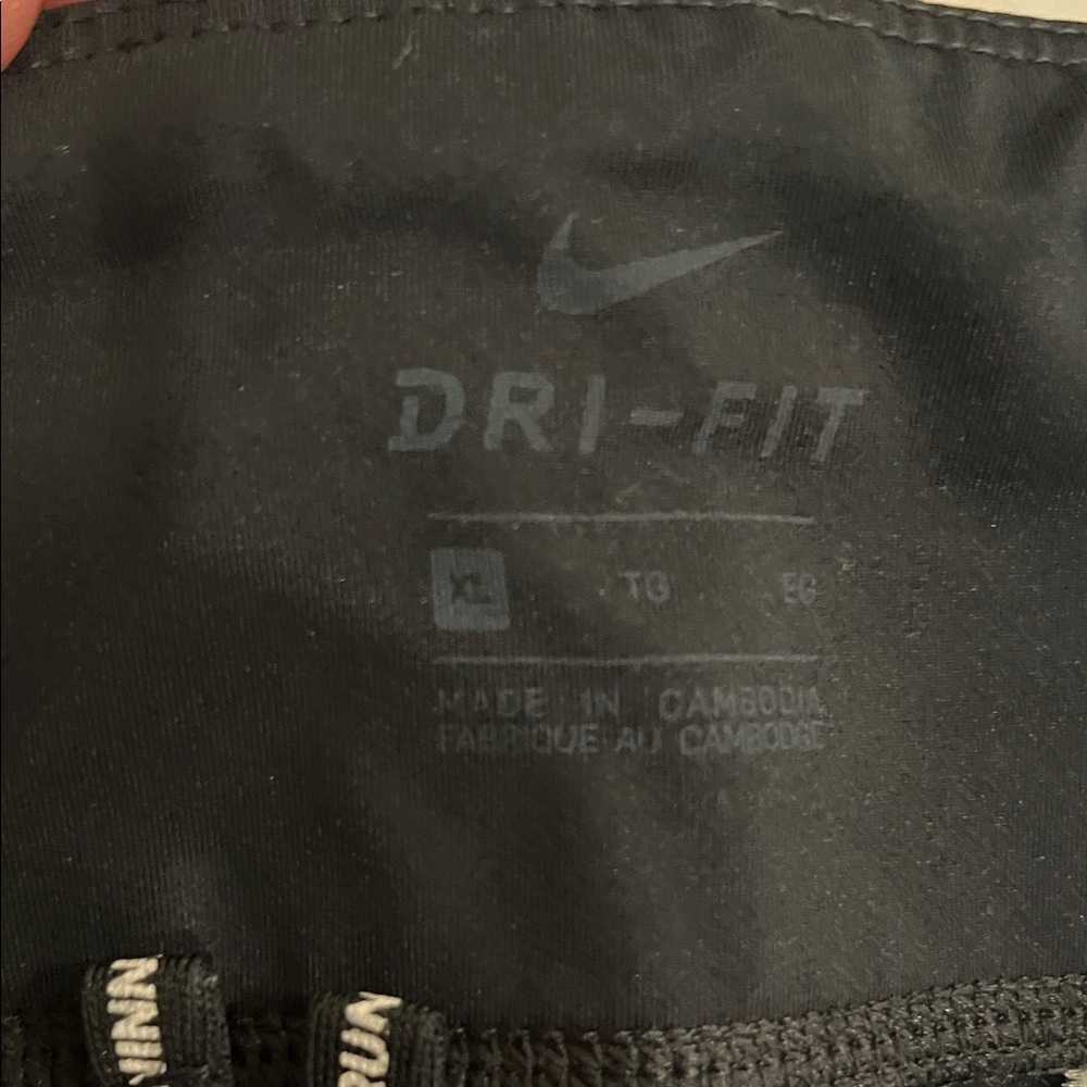 Nike Womens Black Running Leggings with White Logo - Picture 7 of 7